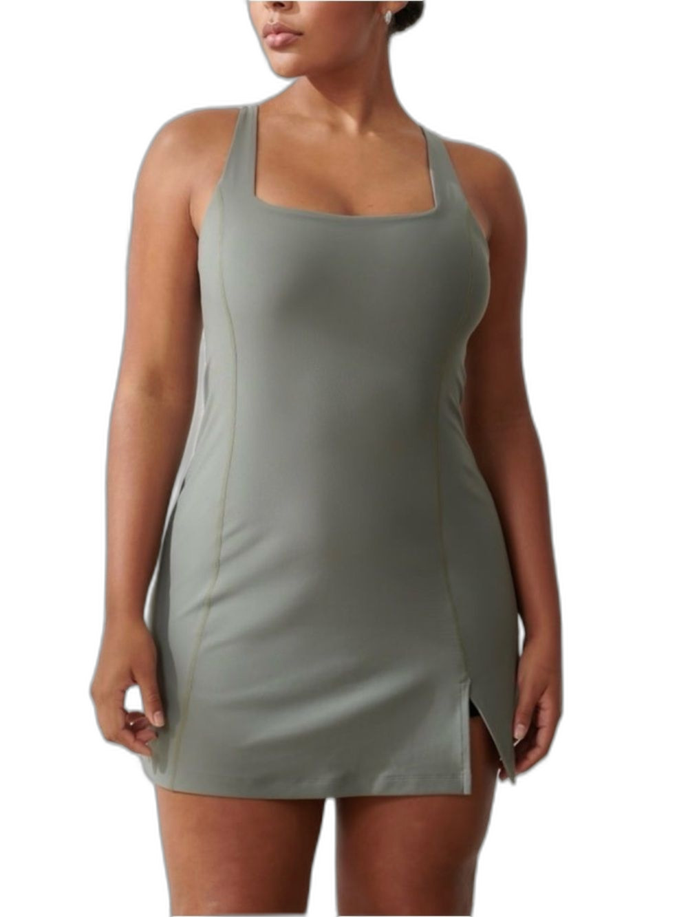 YPB x Abercrombie Fitch SculptLUX Active Mini Dress Traveler Activewear Green S